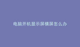 电脑开机显示屏横屏怎么办