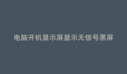 电脑开机显示屏显示无信号黑屏键盘也不亮怎么办