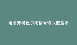 电脑开机显示无信号输入键盘不亮
