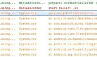Android 视频录制 java.lang.RuntimeException: start failed.