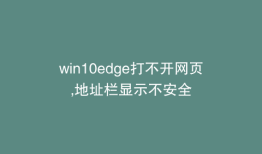 win10edge打不开网页,地址栏显示不安全