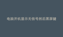 电脑开机显示无信号然后黑屏键盘灯也不亮