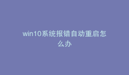 win10系统报错自动重启怎么办