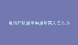 电脑开机显示屏显示英文怎么办启动不了