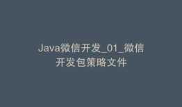 Java微信开发_01_微信开发包策略文件
