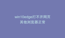 win10edge打不开网页其他浏览器正常