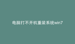 电脑打不开机重装系统win7