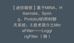 【迷你微信】基于MINA、Hibernate、Spring、Protobuf的即时聊天系统：3.技术简介之MinaFilter——LoggingFilter （转）