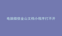 电脑微信金山文档小程序打不开