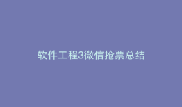 软件工程3微信抢票总结