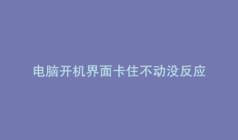 电脑开机界面卡住不动没反应