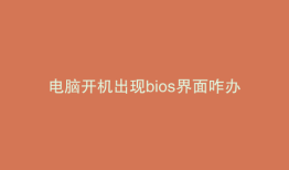 电脑开机出现bios界面咋办