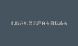 电脑开机显示屏只有鼠标箭头