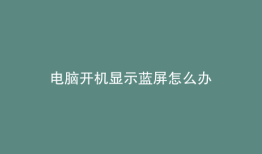 电脑开机显示蓝屏怎么办